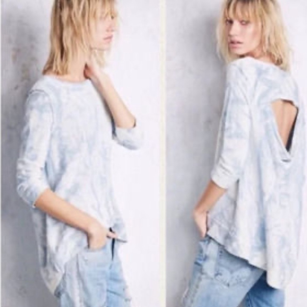 Free People Cloudy Day Sweatshirt in Blue